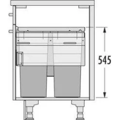 Jätevaunu Savo EURO CARGO, 60cm, 2x38+1x12+1x2.5 l