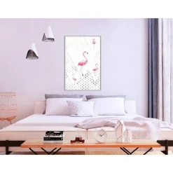 Juliste Artgeist Flamingo Family, kehyksillä, eri kokoja