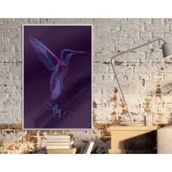 Juliste Artgeist Purple Hummingbird, kehyksillä, eri kokoja