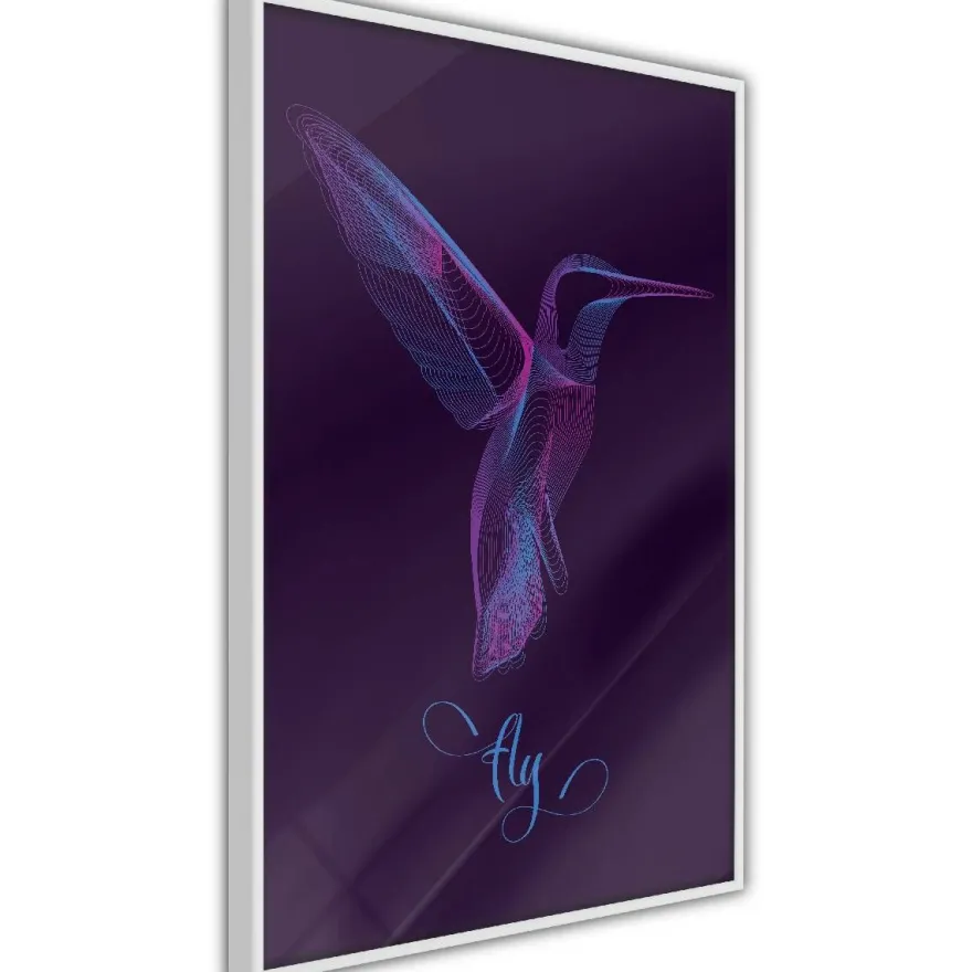 Juliste Artgeist Purple Hummingbird, kehyksillä, eri kokoja