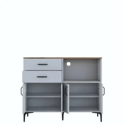 Kaappi Linento Furniture JE206-3898, 120x98.6cm, ruskea/valkoinen