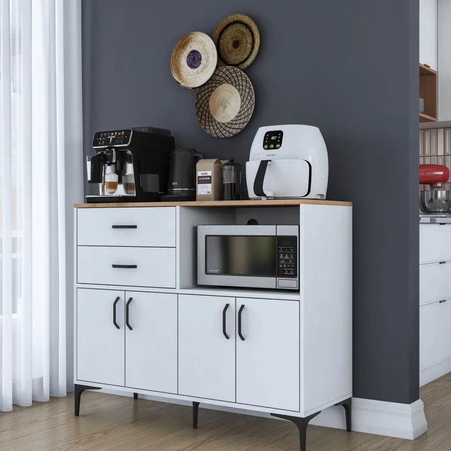 Kaappi Linento Furniture JE206-3898, 120x98.6cm, ruskea/valkoinen