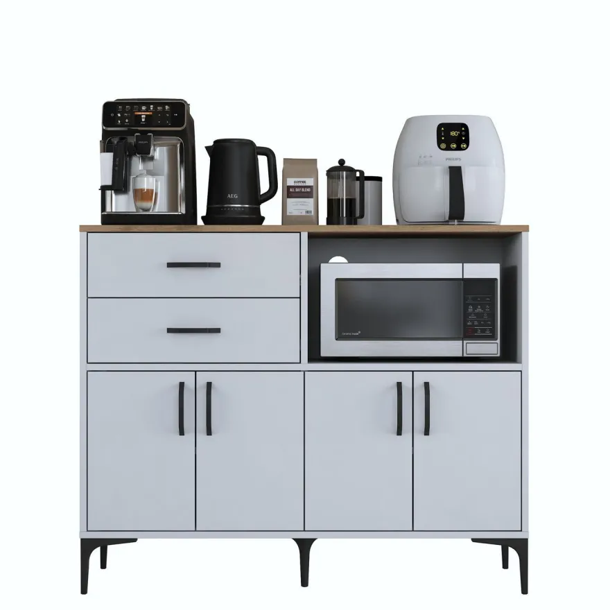 Kaappi Linento Furniture JE206-3898, 120x98.6cm, ruskea/valkoinen