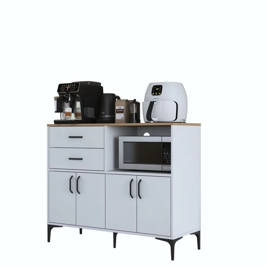 Kaappi Linento Furniture JE206-3898, 120x98.6cm, ruskea/valkoinen