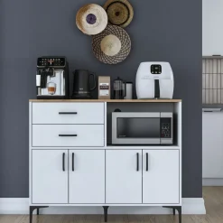 Kaappi Linento Furniture JE206-3898, 120x98.6cm, ruskea/valkoinen