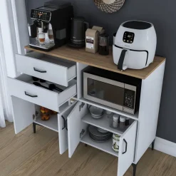 Kaappi Linento Furniture JE206-3898, 120x98.6cm, ruskea/valkoinen