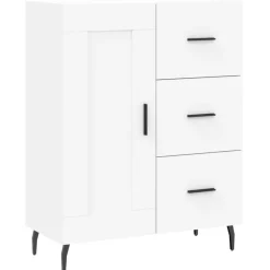 Kaappi valkoinen 69,5x34x180 cm tekninen puu (96027)