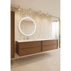 Kaksoisallaskaappi altaalla Hietakari Casa H06, 1980x457x500 mm, valkoinen Corian-allas, eri värejä