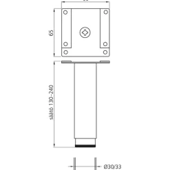 Kalustejalka Grip Rim, 130-240mm, musta