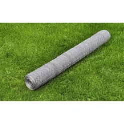 Kanaverkko, galvanoitu, PVC pinnoitteella, silmäkoko 36mm, 25x1m, hopea