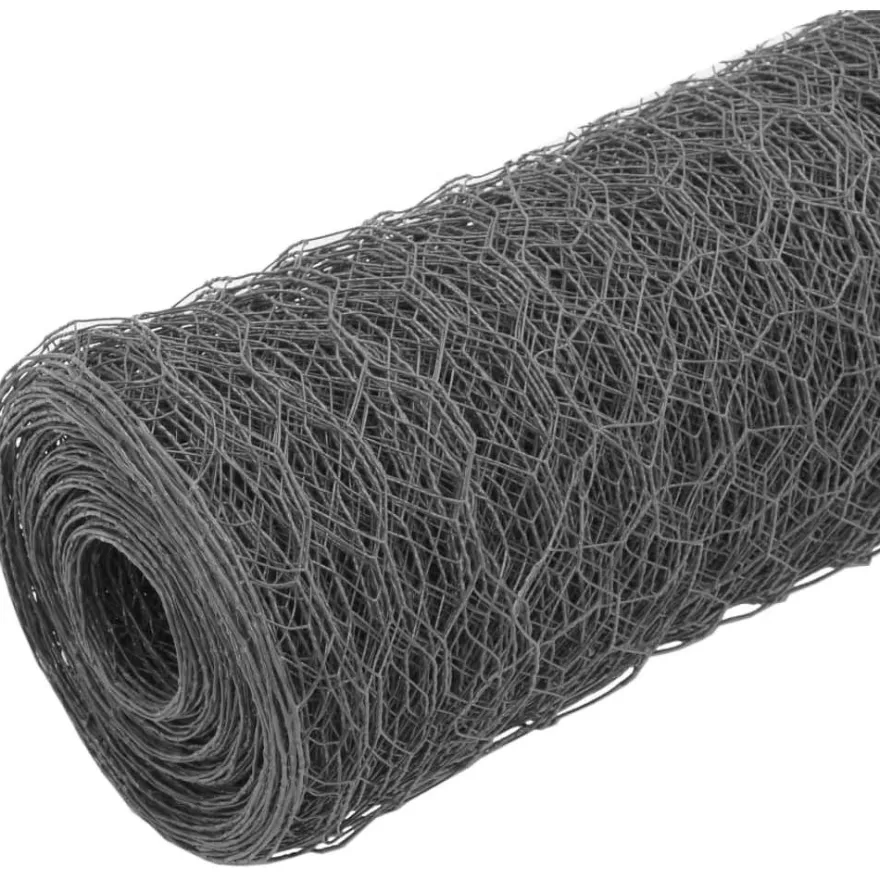 Kanaverkko teräs PVC pinnoitteella, silmäkoko 25mm, 25x1.5m, harmaa