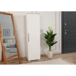 Kapea kaappi Linento Furniture ADR-405-PP-1, 45x169cm, valkoinen