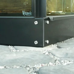 Kasvihuoneen sokkeli Vitavia, teräs, musta, eri kokoja