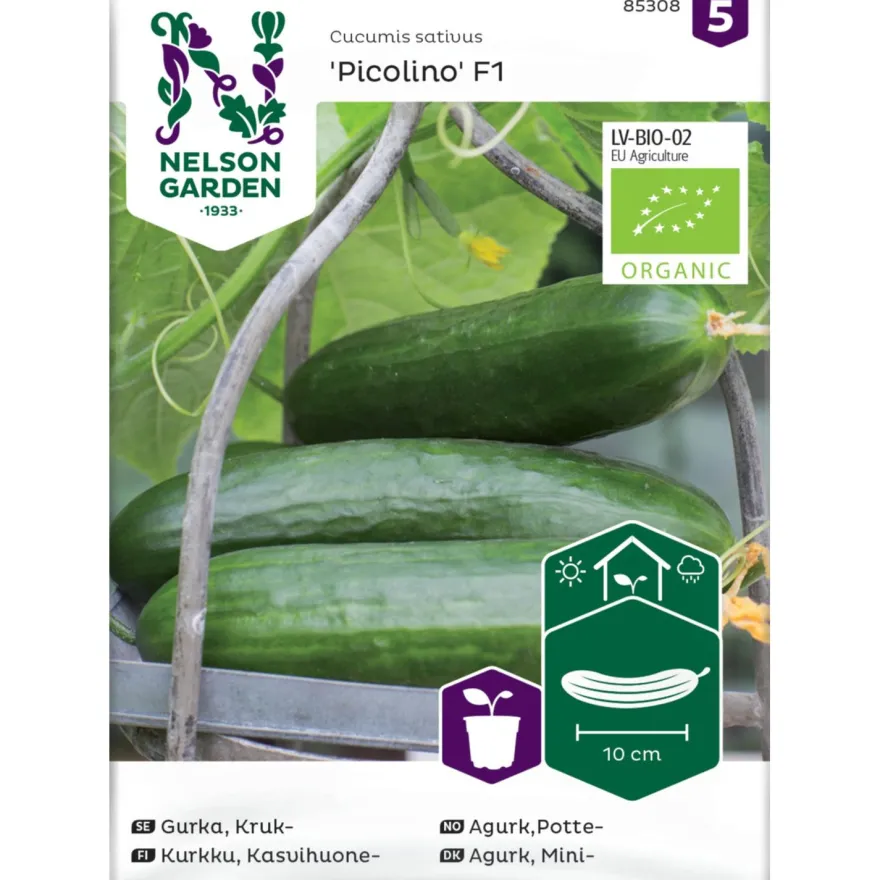 Kasvihuonekurkku Nelson Garden Picolino F1 Organic, siemenet