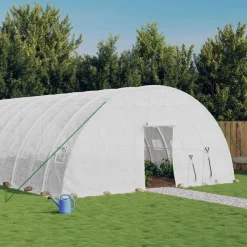 Kasvihuone teräsrungolla, valkoinen tai vihreä, eri kokoja (29942)