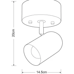 Kattospotti Heat Beaker 1-osainen E14 musta