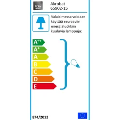 Kattovalaisin Aneta Lighting Akrobat, musta/mattamessinki