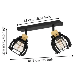 Kattovalaisin Eglo Stillington 1, 2xE27, 40W, IP20, musta