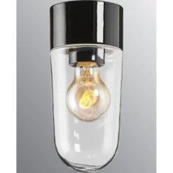 Kattovalaisin Ifö Electric Classic tallikuvulla, musta, kirkas kupu, IP54