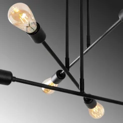 Kattovalaisin Linento Lighting Flower, 75x75cm, 6-osainen, musta