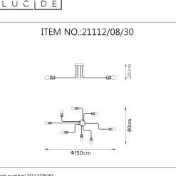 Kattovalaisin Lucide Lester, 80x150x20 cm, musta