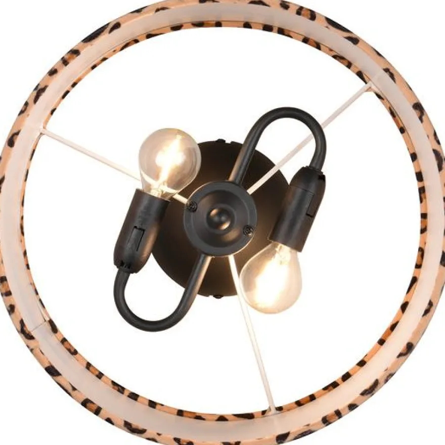 Kattovalaisin Trio Pardina Ø30cm 2xE14 mattamusta/leopardi