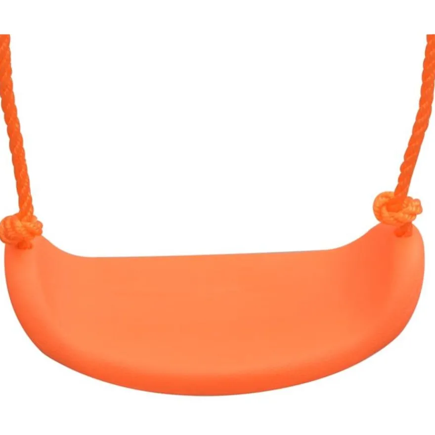 Keinuteline liukumäellä ja 3 istuimella oranssi