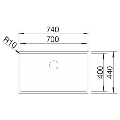 Keittiöallas Blanco Claron 700-U Durinox 740x440mm rst