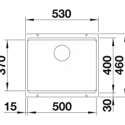 Keittiöallas Blanco Etagon 500-U, 530x460mm, silgranit, altakiinnitettävä, eri värejä