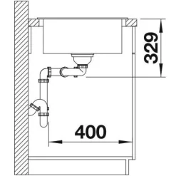 Keittiöallas Blanco Sona 8 S, 1160x500mm, silgranit, eri värejä
