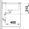 Keittiöallas Blanco Subline 320-U, 350x460mm, silgranit, altakiinnitettävä, eri värejä
