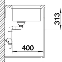 Keittiöallas Blanco Subline 320-U, 350x460mm, silgranit, altakiinnitettävä, eri värejä