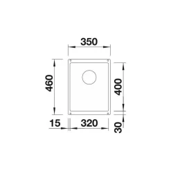 Keittiöallas Blanco Subline 320-U, 350x460mm, silgranit, altakiinnitettävä, eri värejä