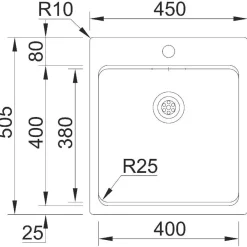 Keittiöallas Easy Kitchen Una 46, 450x505mm, rst