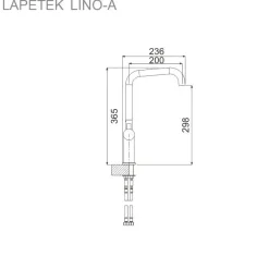 Keittiöallas Lapetek Luna-X 340-IFA 505x390mm rst + keittiöhana Lapetek Lino-A, APK-venttili, kromi