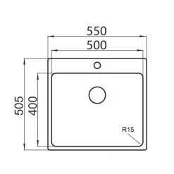 Keittiöallas Lapetek Luna-X 500-IFA 550x505mm rst + keittiöhana Lapetek Round-A, APK-venttiili, kromi