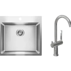 Keittiöallas Lapetek Luna-X 500-IFA 550x505mm rst + keittiöhana Lapetek Round-A, APK-venttiili, kromi