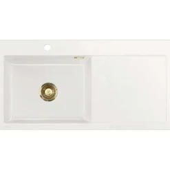 Keittiöallas Lavabo Mera 100 SL, 1000x510mm, vasen, keramiikka, valkoinen, eri pohjaventtiilin värejä