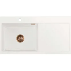 Keittiöallas Lavabo Mera 100 SL, 1000x510mm, vasen, keramiikka, valkoinen, eri pohjaventtiilin värejä