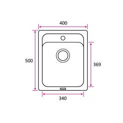 Keittiöallas Stala Combo CEG40-50B, 400x500mm, komposiitti musta