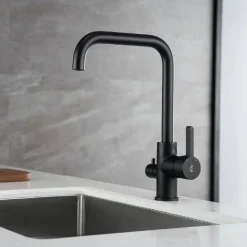 Keittiöhana Bathlife Atlant, pesukoneventtiilillä, mattamusta