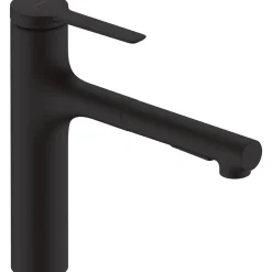 Keittiöhana Hansgrohe Zesis M33 160, ulosvedettävä juoksuputki, 2 jet, mattamusta