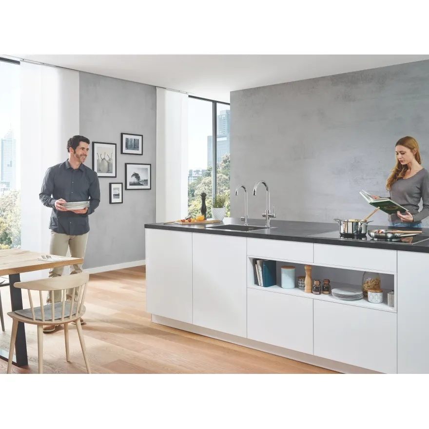 Keittiöhanapaketti Grohe Blue Mono, hiilihapotusjäähdyttimellä, kromi