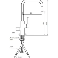 Keittiöhana Tapwell Arman ARM384, Black Chrome