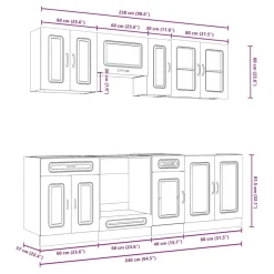 Keittiön kalustesarja 8-osainen Kalmar, eri värejä (43824)