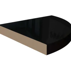 Kelluva kulmahylly korkeakiilto musta 35x35x3,8 cm mdf