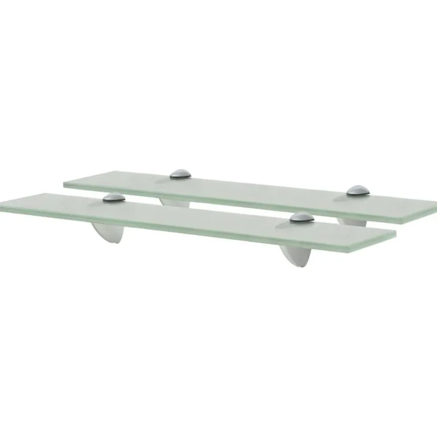 Kelluvat hyllyt, 2 kpl, lasi, 50x10 cm, 8 mm, huurre