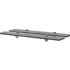Kelluvat hyllyt, 2 kpl, lasi, 70x20 cm, 8 mm, musta