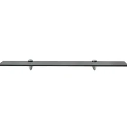 Kelluvat hyllyt, 2 kpl, lasi, 70x20 cm, 8 mm, musta