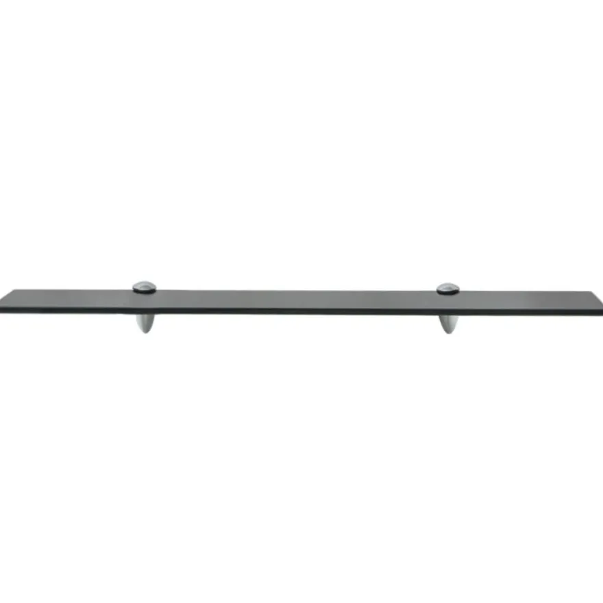 Kelluvat hyllyt, 2 kpl, lasi, 70x20 cm, 8 mm, musta